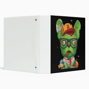 Frenchie Gift   Zombie French Bulldog 3 Ring Binder