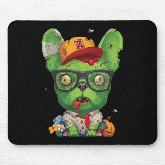 Frenchie Gift | Zombie French Bulldog Mouse Pad (Front)