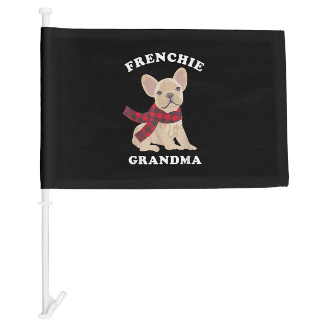 Frenchie Grandma Gift  French Bulldog Xmas Family Car Flag (Front)
