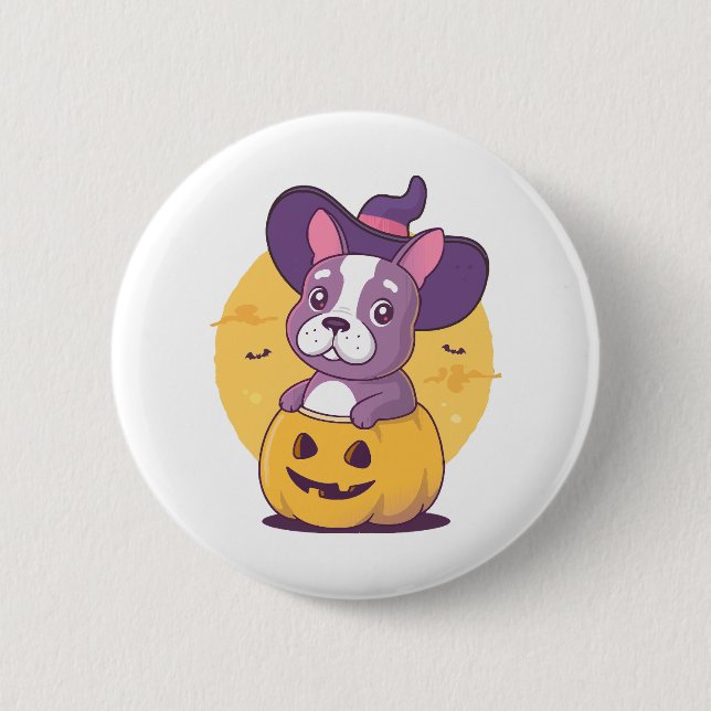 Frenchie Halloween Button (Front)
