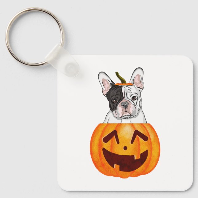 Frenchie Halloween  Keychain (Front)