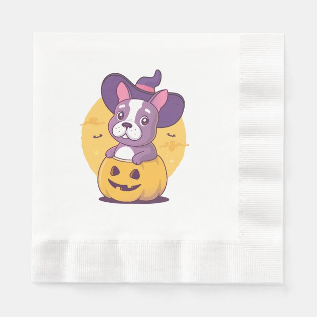 Frenchie Halloween Napkins (Front)