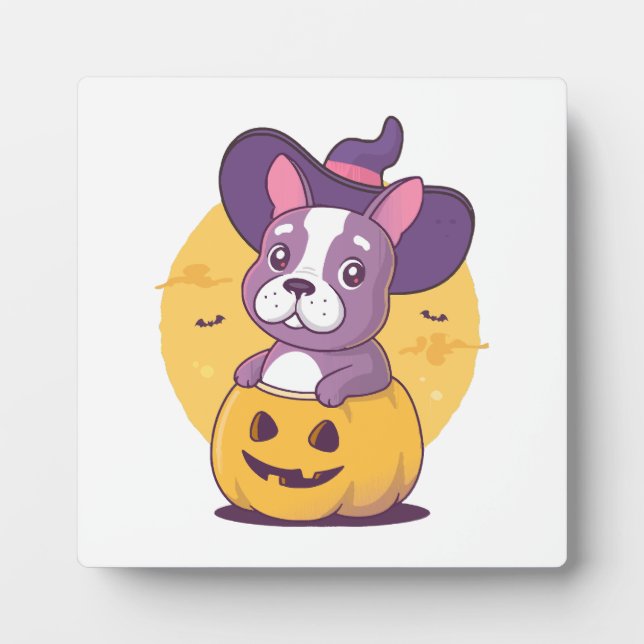Frenchie Halloween Plaque (Front)