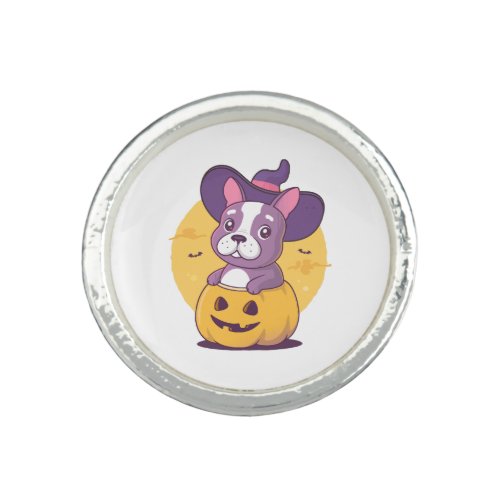 Frenchie Halloween Ring