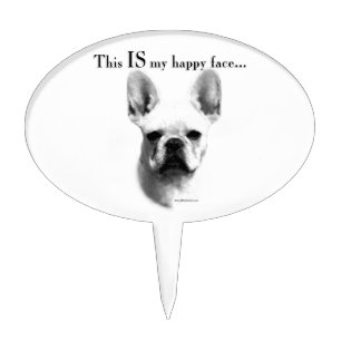 Frenchie Happy Face Cake Topper