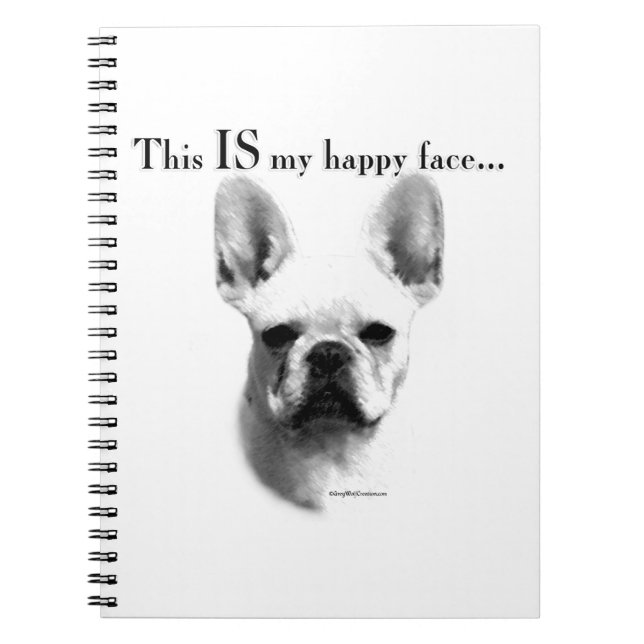 Frenchie Happy Face Notebook (Front)