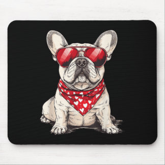 Frenchie Heart Bandana Cool French Bulldog Lover V Mouse Pad