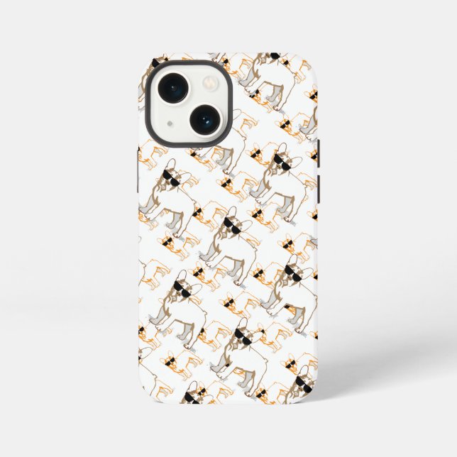 Frenchie Howlelu Orange Pattern Iphone Case (Back)