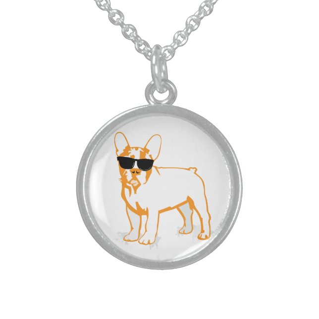 Frenchie Howlelu Sterling Silver Necklace (Front)