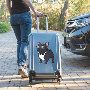Frenchie in Tuxedo Wearing Glasses Sticker