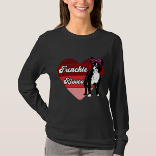 Frenchie Kisses French Bulldog Funny Pun Bulldog L T-Shirt