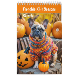 Frenchie Knit Seasons - Cozy Dog Calendar