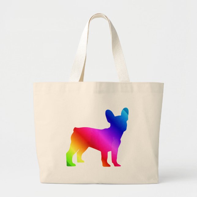 Frenchie    large tote bag (Front)