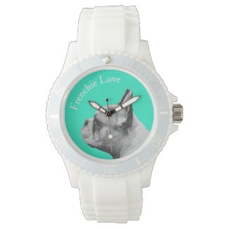 Frenchie Love - French Bulldog - Teal Watch