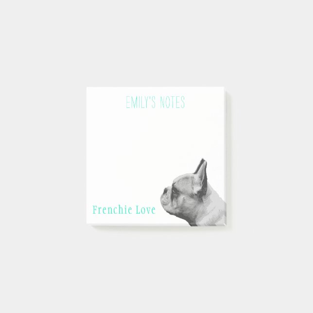 Frenchie Love | Personalized French Bulldog Post-it Notes (Front)