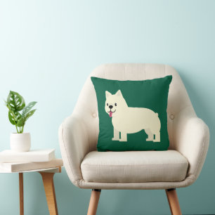 Frenchie Lover Green Throw Pillow