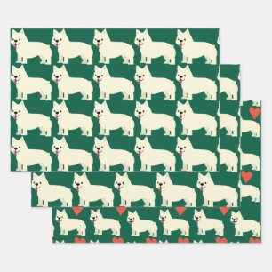 Frenchie Lover Green Wrapping Paper Sheets