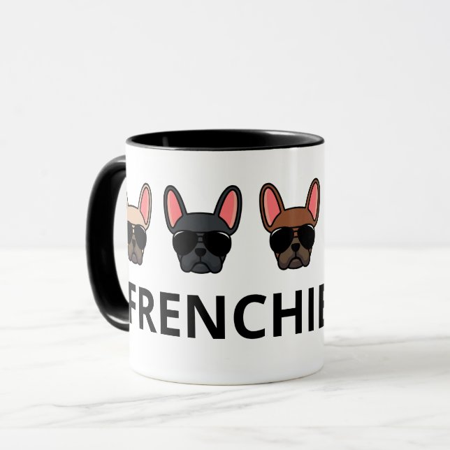 Frenchie Mad French Bulldogs Mug (Front Left)