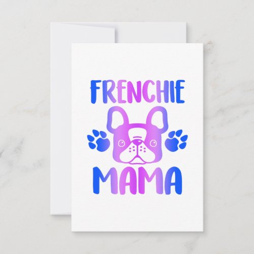 Frenchie Mama Bulldog For Dog Mom Fur Mama Funny RSVP Card