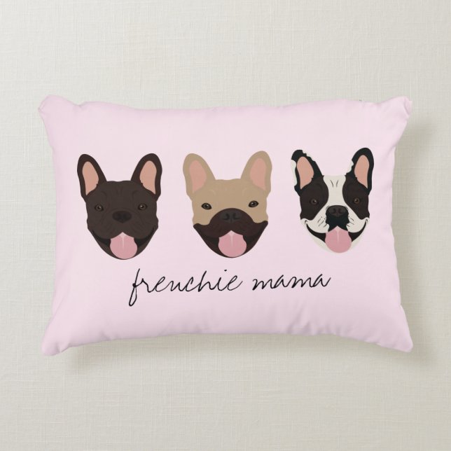 Frenchie Mama French Bulldogs Accent Pillow (Front)