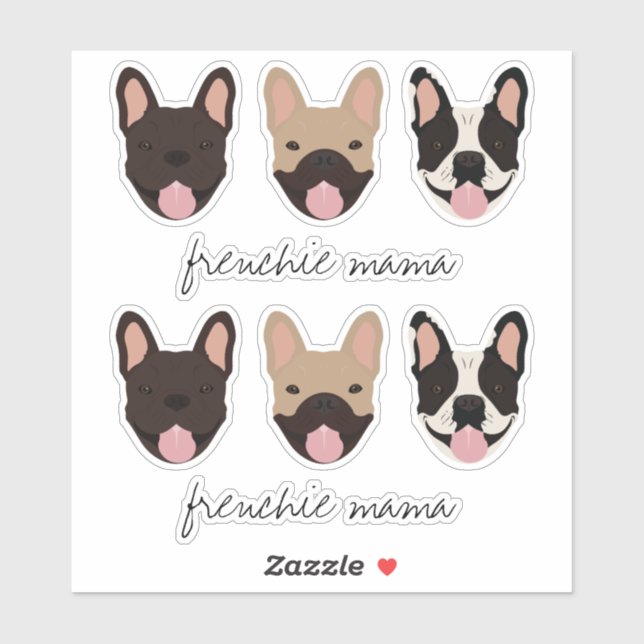 Frenchie Mama French Bulldogs Sticker (Sheet)