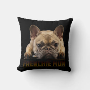 Frenchie Mama T  Women French Bulldog Gift Dog Mom Throw Pillow