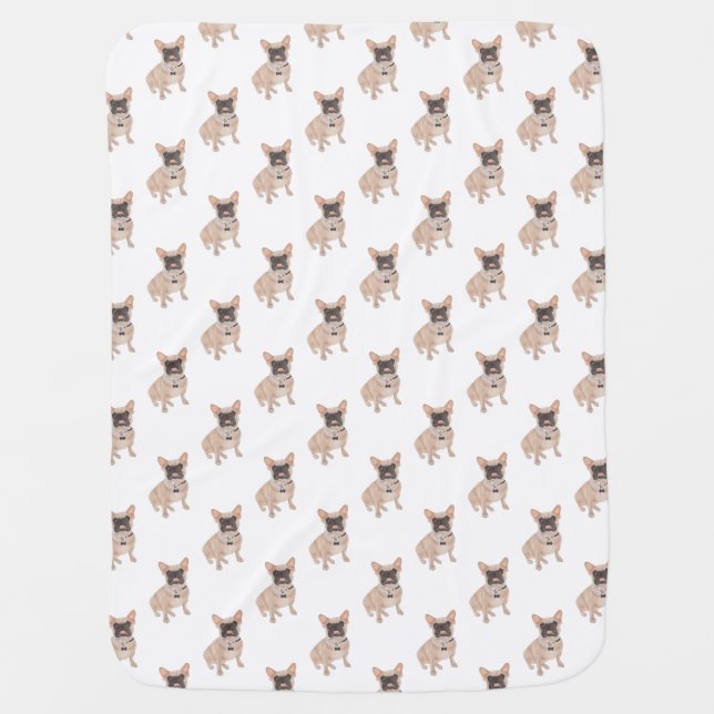 Frenchie (Masked) Baby Blanket (Front)