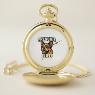 Frenchie Mom Adorable French Bulldog Portrait Pocket Watch