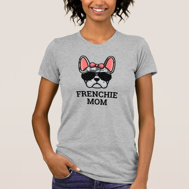 Frenchie Mom Blue Merle Female French Bulldog T-Shirt (Front)