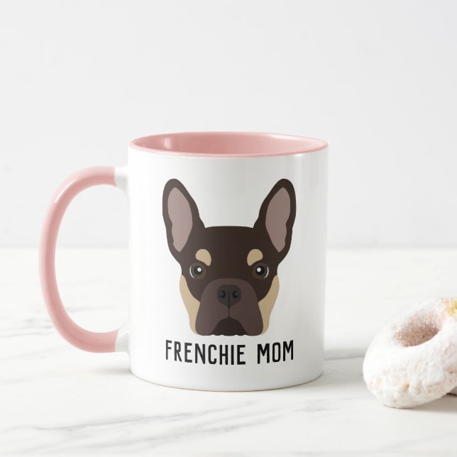 Frenchie Mom Brown and Tan French Bulldog Mug (With Donut)