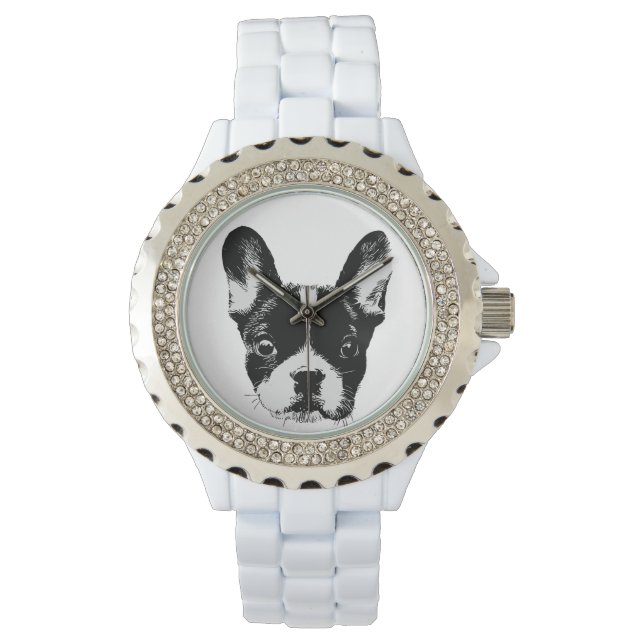 Frenchie Mom Cute French Bulldog Face Watch (Front)