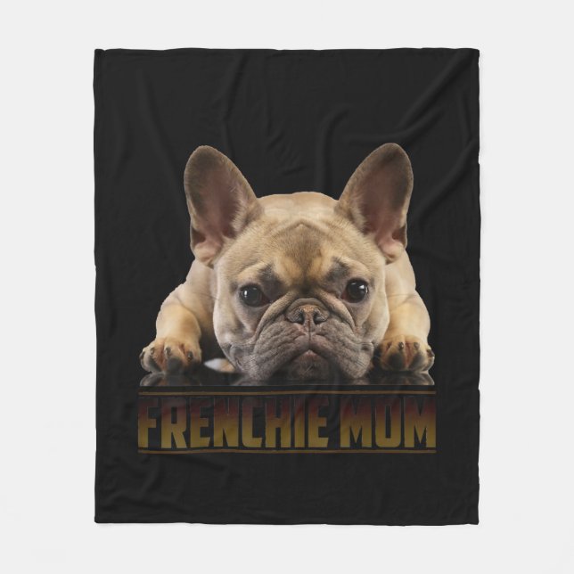 frenchie mom | french bulldog mom gift fleece blanket (Front)