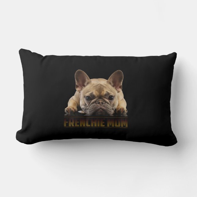 frenchie mom | french bulldog mom gift lumbar pillow (Front)