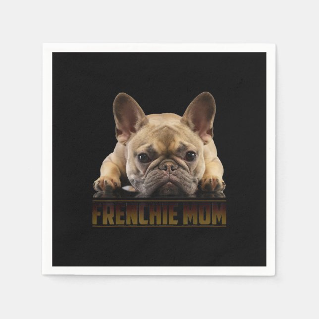 frenchie mom | french bulldog mom gift napkins (Front)
