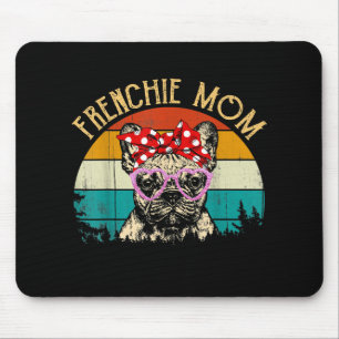 Frenchie Mom Gift Vintage Retro Style Bulldog Mouse Pad