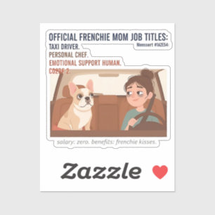 Frenchie Mom Job Titles Funny French Bulldog Dog  Sticker