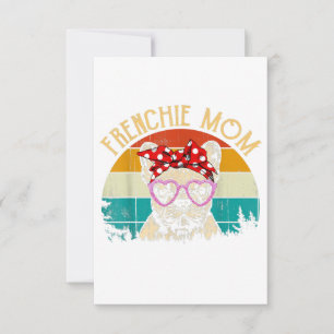 Frenchie Mom Lover Gift Vintage Retro Style RSVP Card