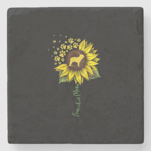 Frenchie Mom Sunflower French Bulldog Lover Gift Stone Coaster