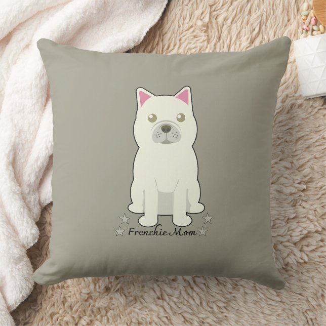 Frenchie Mom Throw Pillow (Blanket)