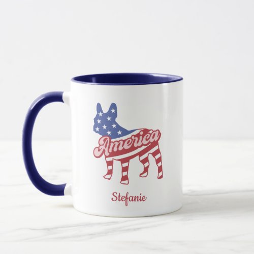 Frenchie Mom USA 4th of July French Bulldog Mug