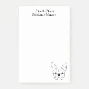 Frenchie Monogram From the Desk of French Bulldog Post-it Notes
