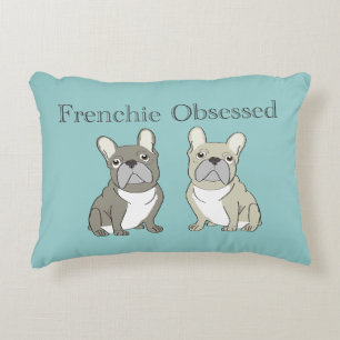 Frenchie obsessed accent pillow