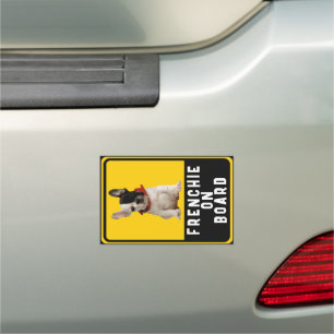 Frenchie on Board Car Magnet