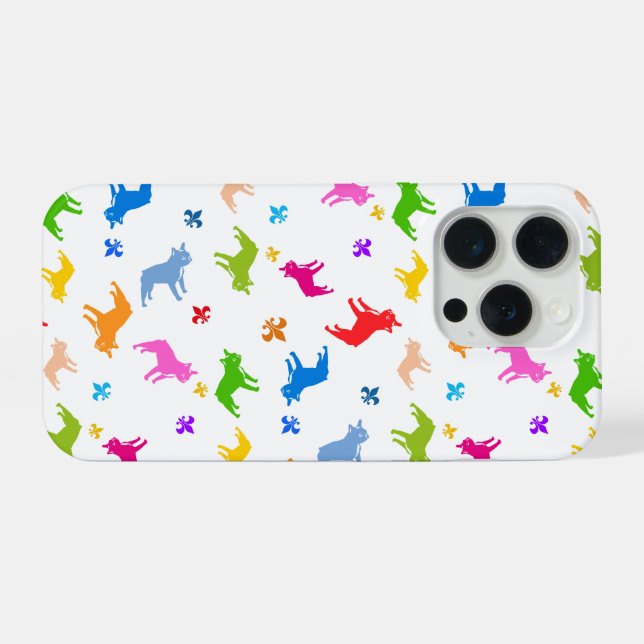 Frenchie on clear iPhone case (Back Horizontal)