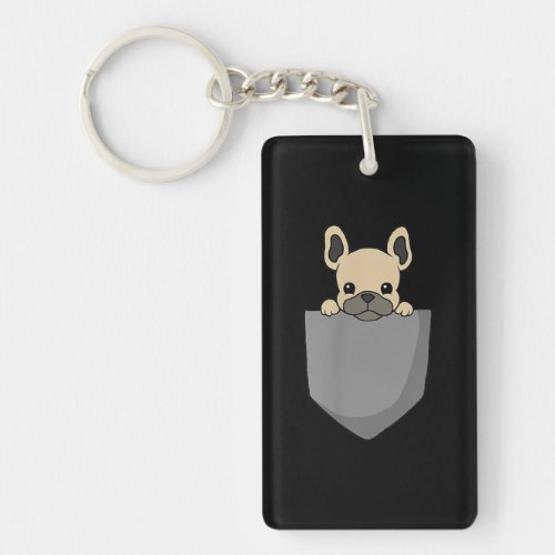 Frenchie Pocket Funny French Bulldog Gift Keychain