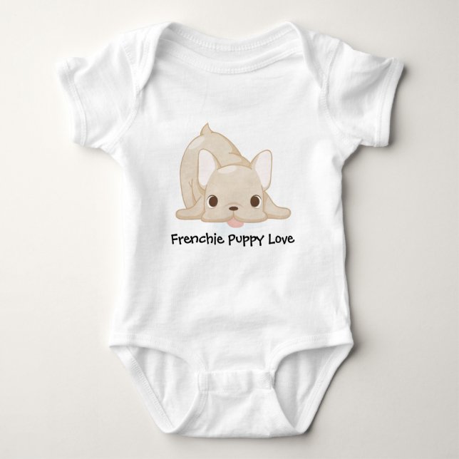 Frenchie Puppy Love Baby Bodysuit (Front)
