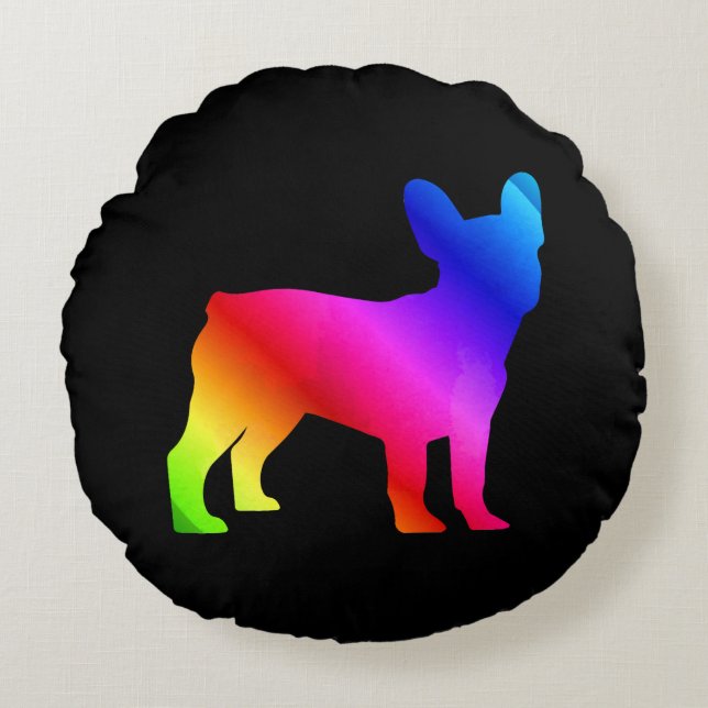 Frenchie    round pillow (Front)