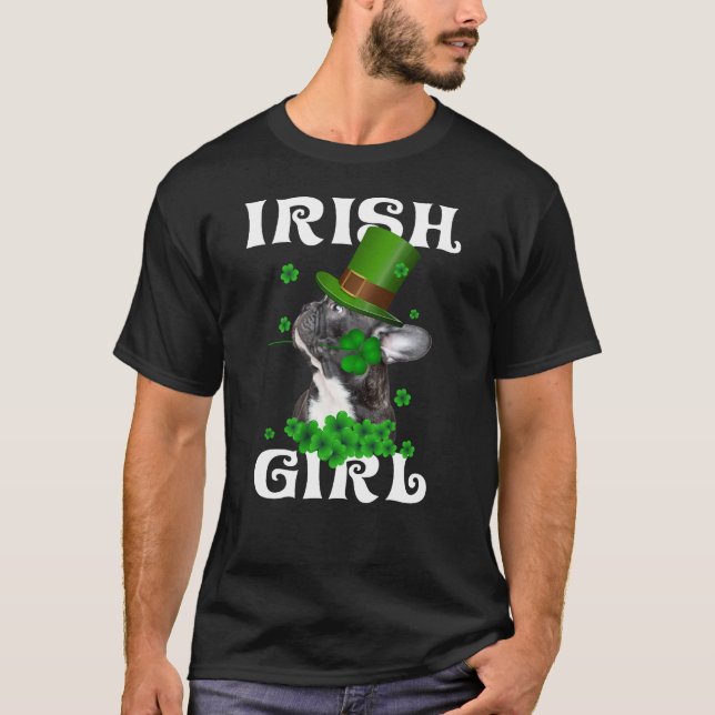 Frenchie Saint Patrick's Day Gift For Frenchies T-Shirt (Front)