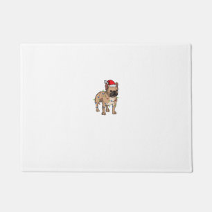 Frenchie Santa Hat & Christmas Lights Cute French Doormat