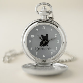 Frenchie silhouette pocket watch
